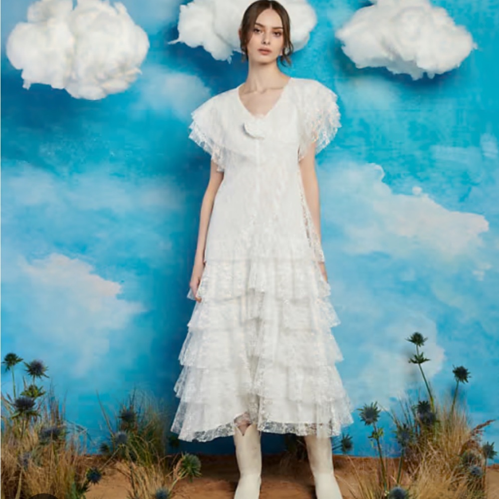Sister Jane Ivory Lace Overlay Dress
